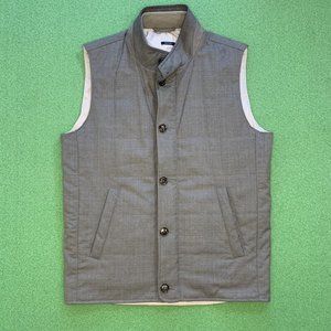 Peter Millar Collection Quilted Vest Suede Leather Trim Collar Size Medium